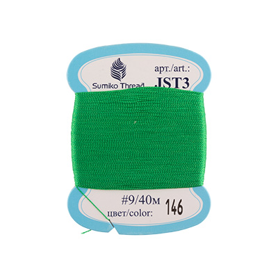 Нити для вышивания "SumikoThread" JST3 9 100% шелк 40 м, №146 ярко-зелёный от магазина Маленькая-иголка