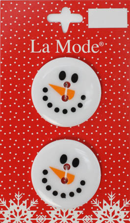 Пуговица "LA MODE CRISTMAS" "Лицо Снеговика" магазин Маленькая-иголка