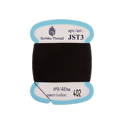 Нити для вышивания "SumikoThread" JST3 9 100% шелк 40 м, №402 чёрный от магазина Маленькая-иголка
