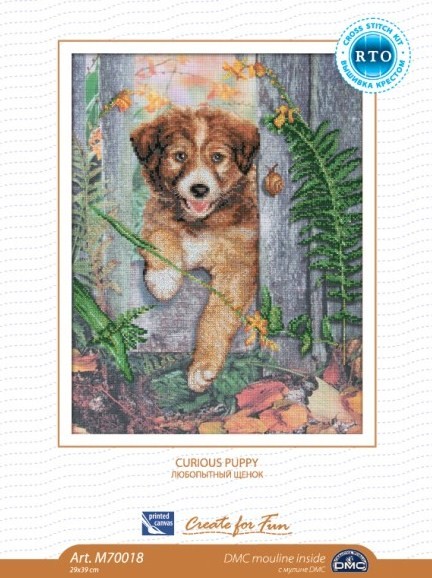 Набор для вышивания M70018 «Любопытный щенок» от магазина Маленькая-иголка