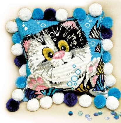 Набор для вышивания 1100 «Подушка "Котёнок"» от магазина Маленькая-иголка