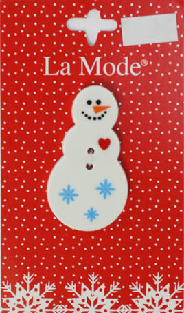 Пуговица "LA MODE CRISTMAS" "Снеговик" магазин Маленькая-иголка